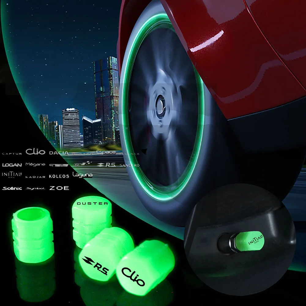 

5pcs Universal Luminous Dust-proof Valve Tire Caps Cover Car For Renault Megane Clio Captur Dacia ESPACE Fluence Kadjar Laguna