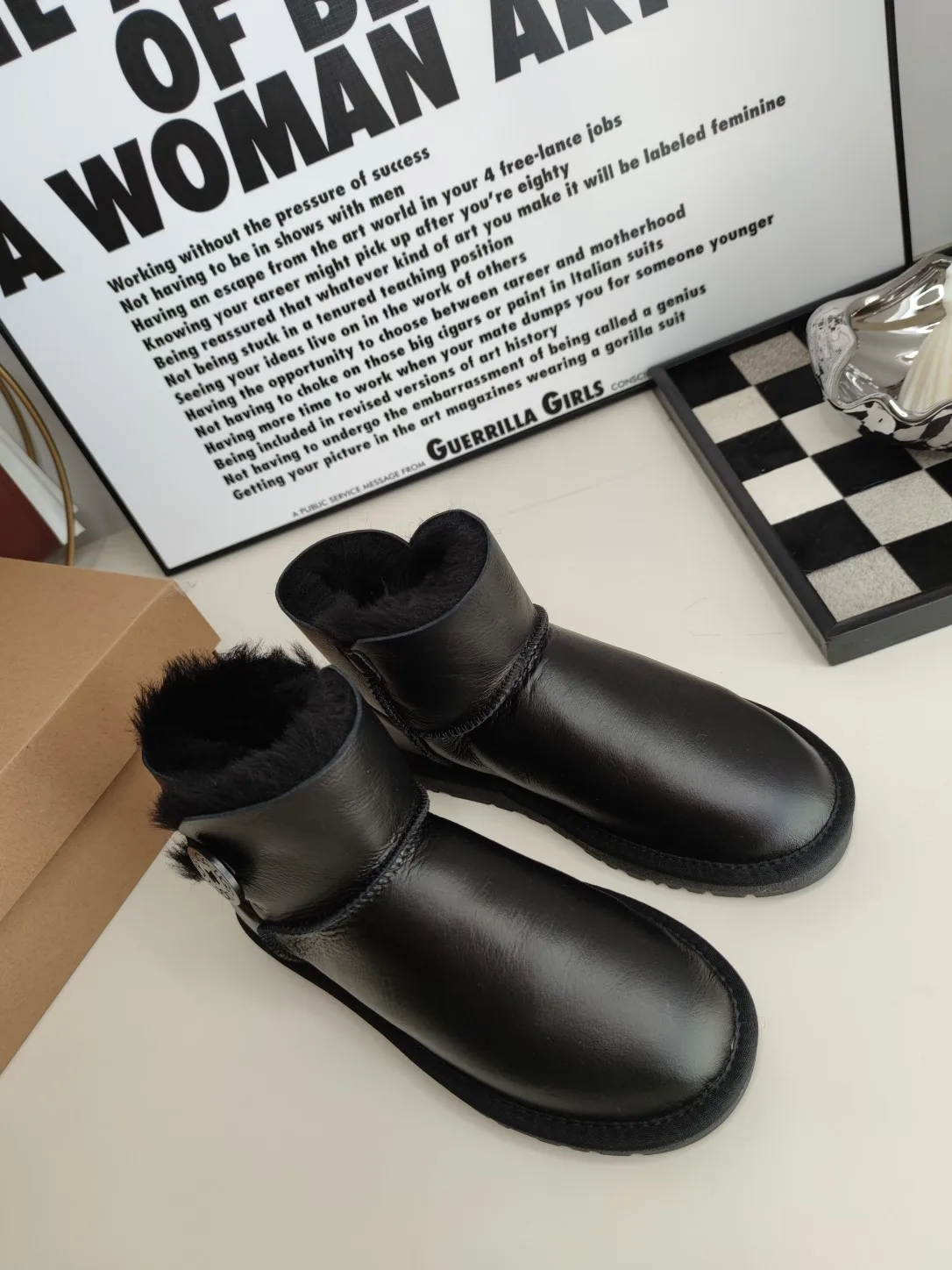 

Женские зимние ботильоны из натуральной овечьей кожи, на плоской подошве