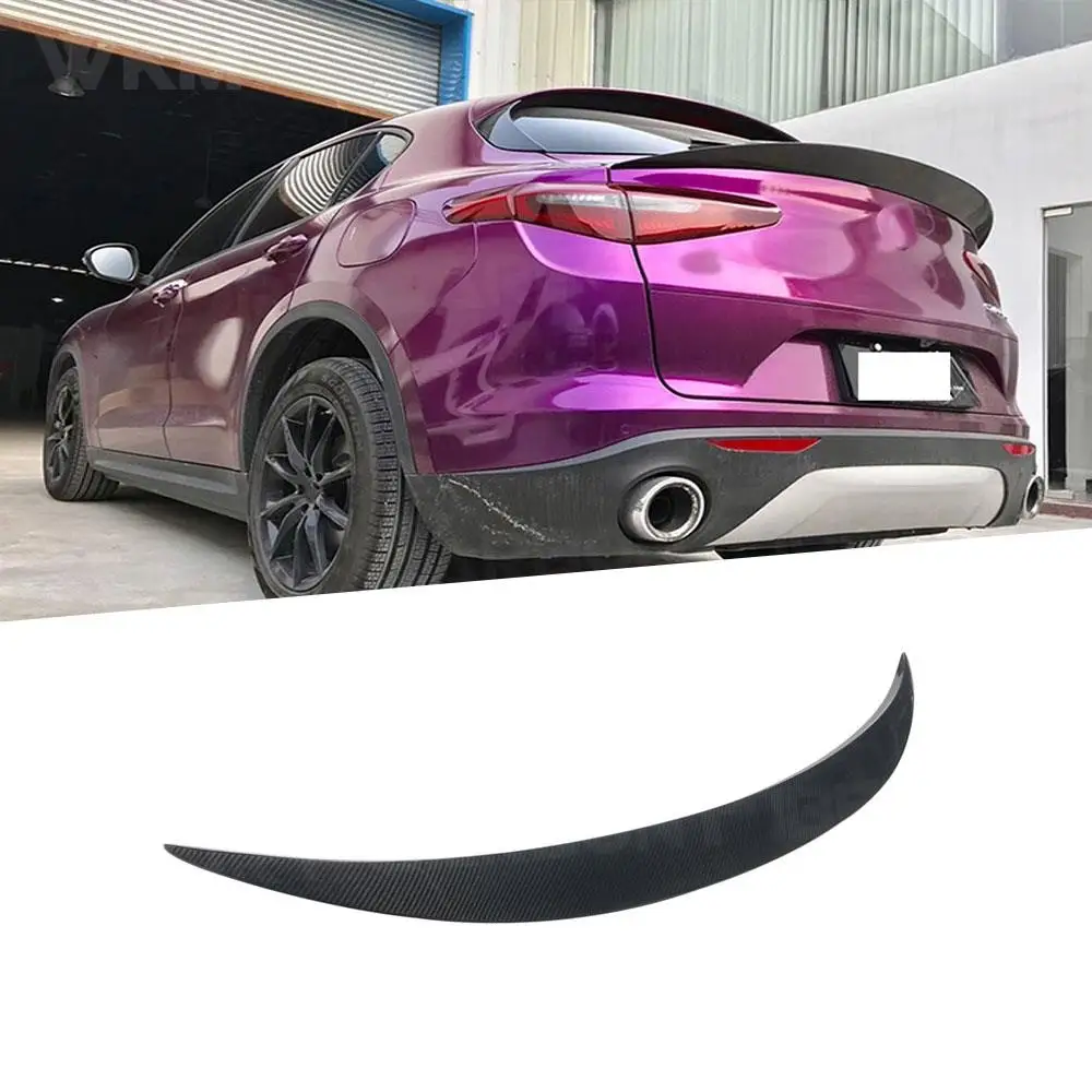 

Автомобильный задний спойлер из углеродного волокна для Alfa Romeo Stelvio, спойлер 2017 2018 FRP, отделка багажника, средние крылья, Стайлинг автомобиля