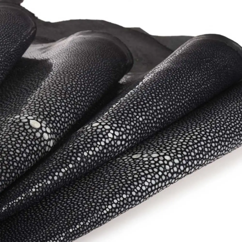 

Genuine Stingray Skin Leather Hide Pelt Black Knife Handle Material Ray Fish Skin 4 inch 5 inch 6 inch leather craft