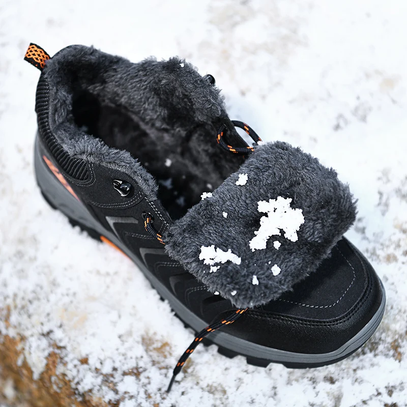 New Autumn Winter Hiking Shoes Men Trekking Boots Waterproof Non-slip Outdoor Men's Sports Shoes Fur Warm Trekking Male Sneakers