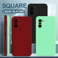 square liquid silicone phone case for xiaomi redmi note 8 9 9s 10 pro max for poco f3 gt x3 pro nfc m3 m4 pro soft thin cover