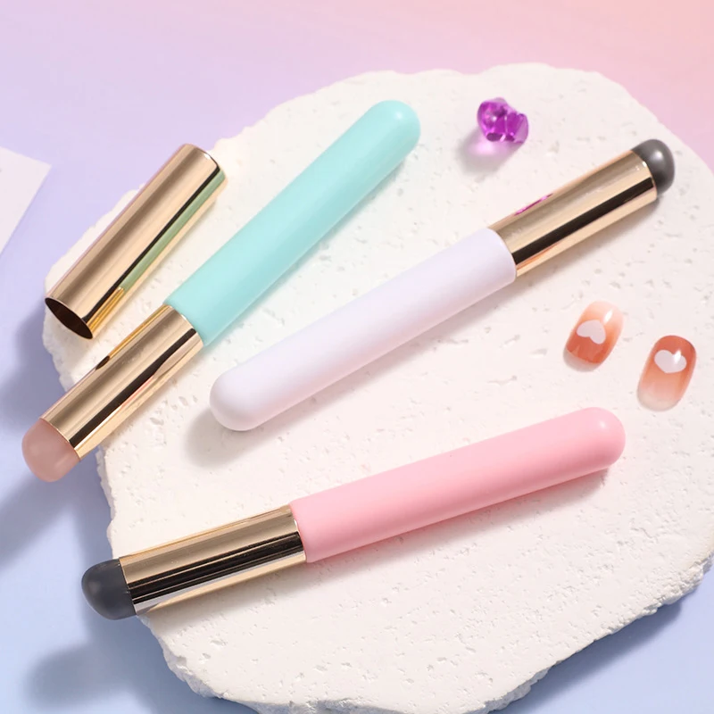 Силиконовая кисть для губ с крышкой круглая головка макияжа аппликатор губной