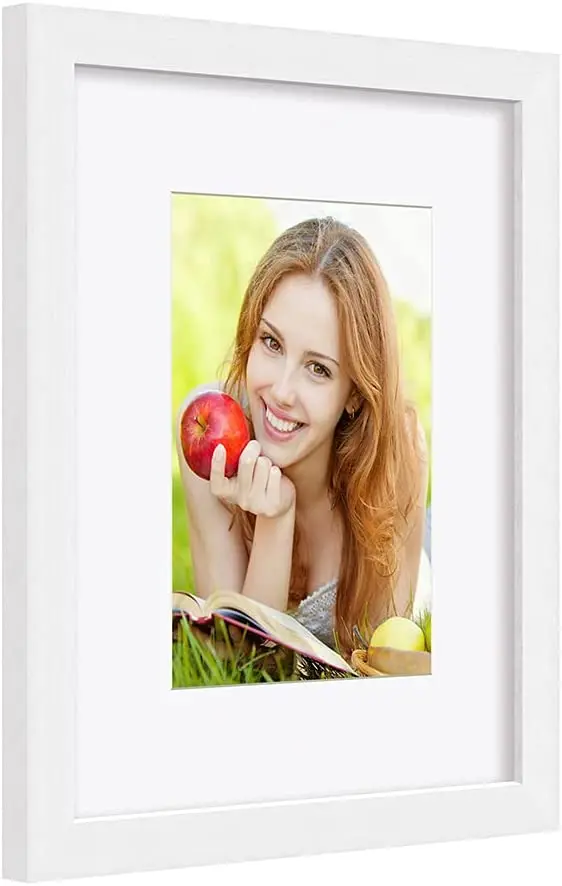 8X10-inch Natural Wooden Picture Frames Classic Photo Frame For Wall Hanging With Plexiglass Pictures Frame Photo Decor white
