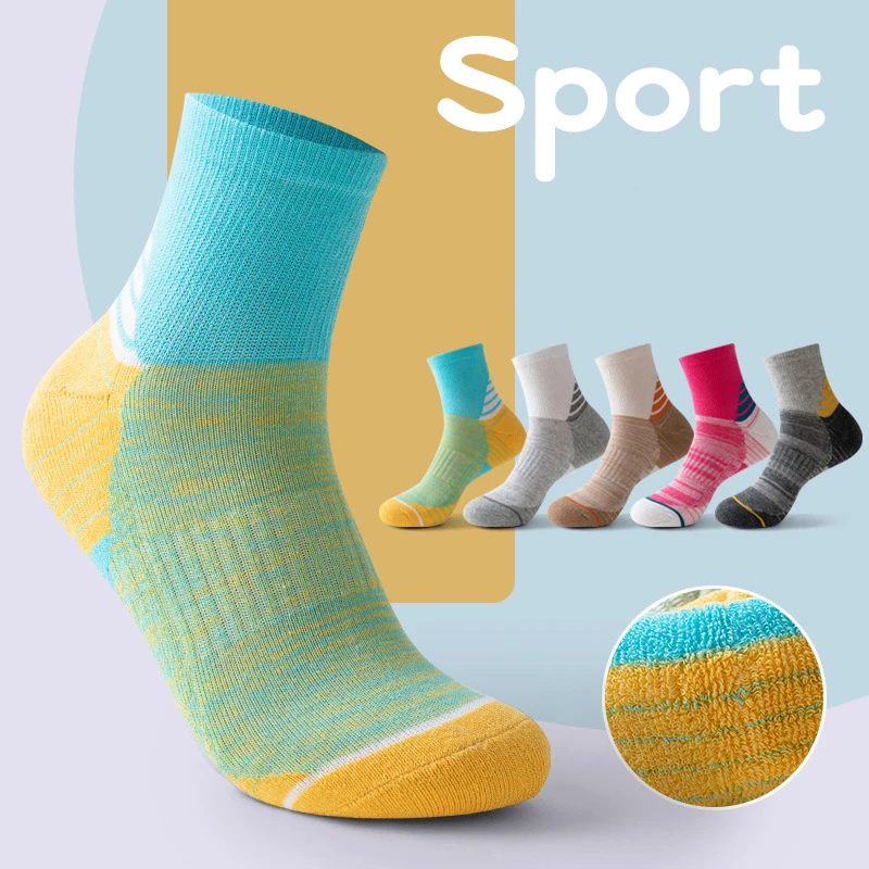 Towels Korean Version of Contrasting Colors, College Style Thickened Warm Socks Students Women's Socks Cotton Socks Sports