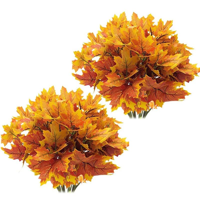 

Лидер продаж, XD-искусственные кленовые листья, ветки, осенние листья, 10 пряди, Осенние украшения, уличные устойчивые к УФ-излучению растения,...