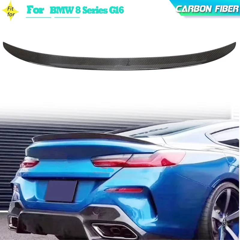 

Отделение из углеродного волокна для BMW 8 серии G16 Gran Coupe Sedan 4-дверный 2018-2022 Автомобильный задний багажник крышка багажника спойлер