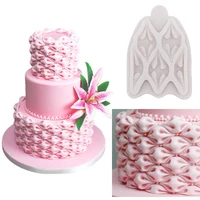easy fabric puff mould silicone fodant mold for cake decorating tools sugarcrafts chocolate cookies cake molds diy baking tools