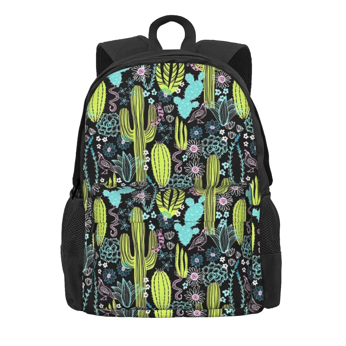 

Retro Desert Backpack Cactus Print Daily Backpacks Teen Modern School Bags Design Big Rucksack