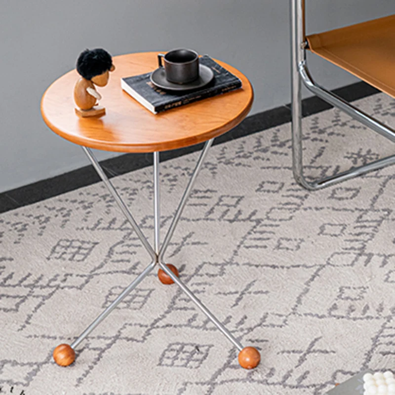 

Round Coffee Table Luxury Nordic Design Wood Living Room Coffee Table Sofa Side Metal Legs Moveis Para Casa Home Furniture