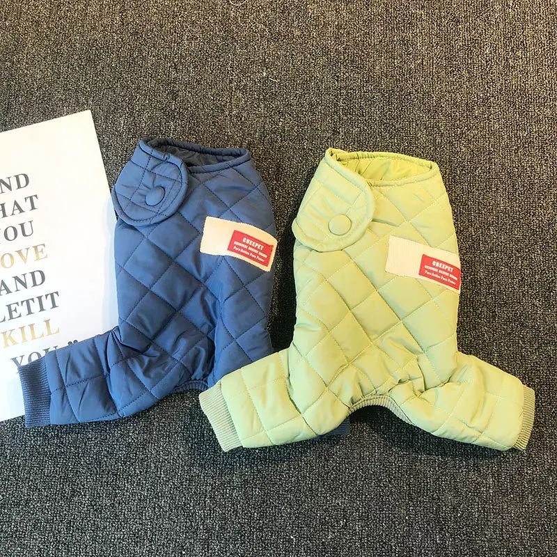 

Одежда для домашних животных четырехногая Бриллиантовая стеганая модная одежда для собак Тедди бишон одежда для четвероногих теплая одежд...