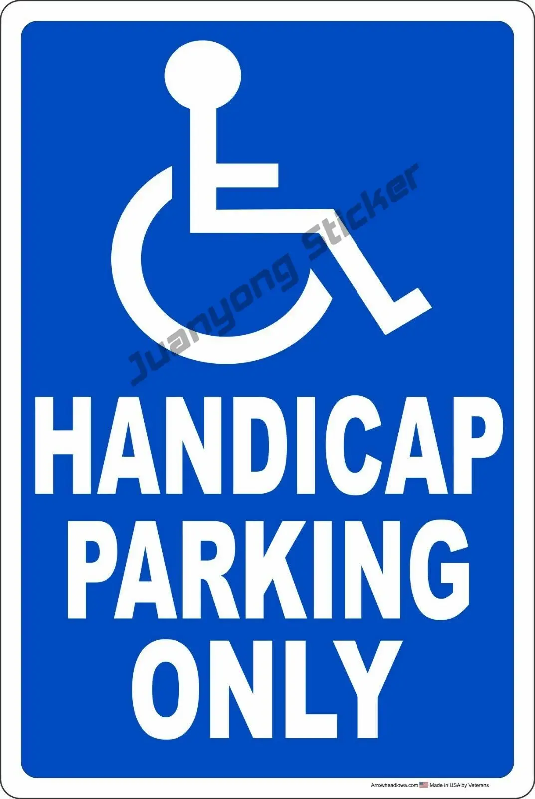 

Handicap Parking Only Car Stickers and Decals Sign Reflective Waterproof Scratch-Proof Exterior Car Accessories KK13cm