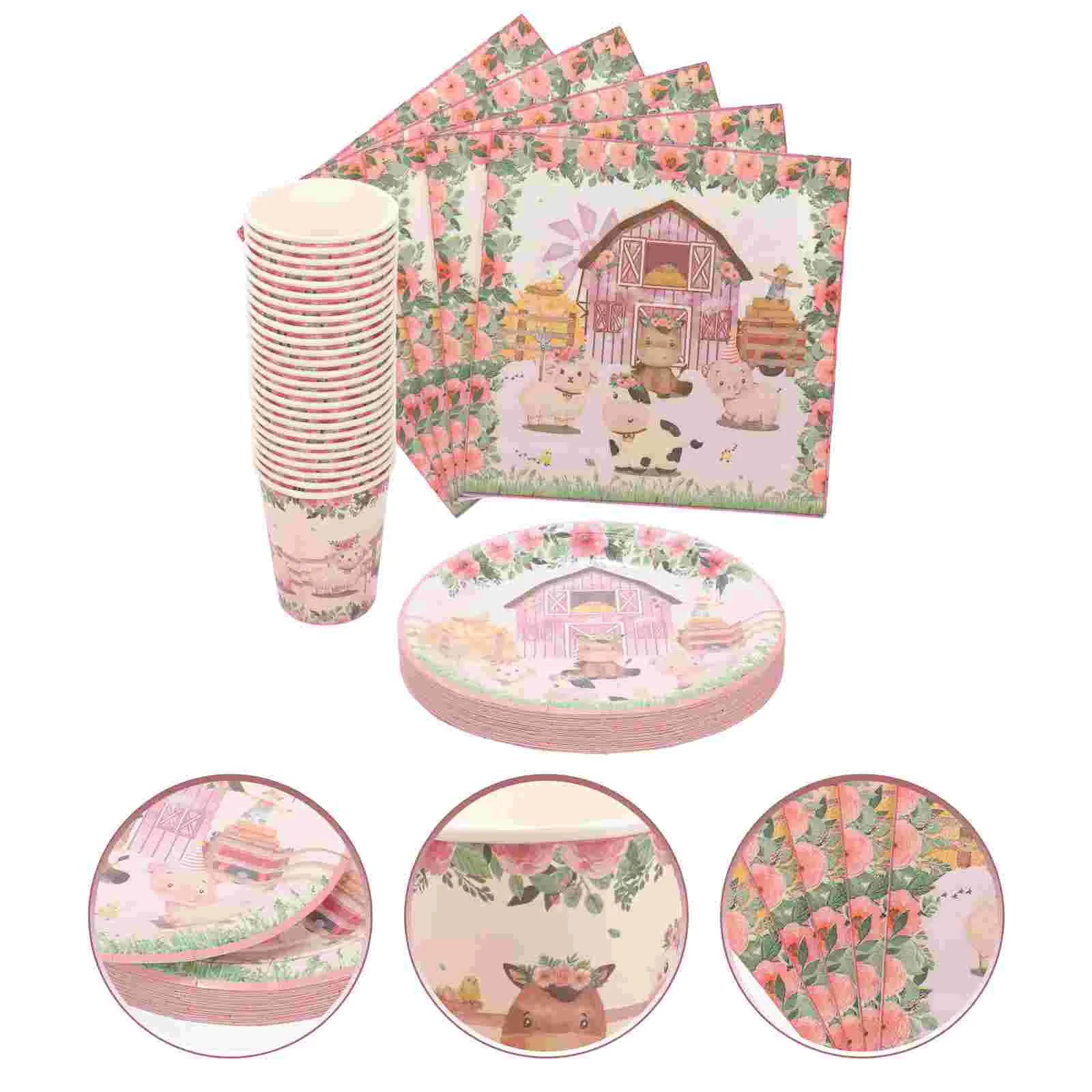 

Tablecloth Farm Theme Paper Napkins Party Decorations Favor Supplies Decors Plates Baby