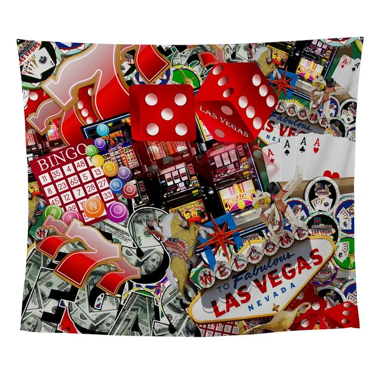 

Иконы Лас-Вегаса-Наслаждайтесь игроками! Настенный гобелен, настенное искусство, насекомое, печатное украшение, комнатное полотенце, коври...