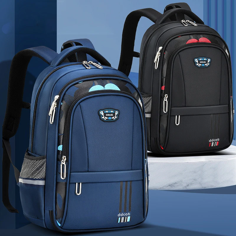 

Primary Children's School Bags Nylon Waterproof Large Capacity Side-opening Backpack for Kids Boys Kindergarten Small Backpack