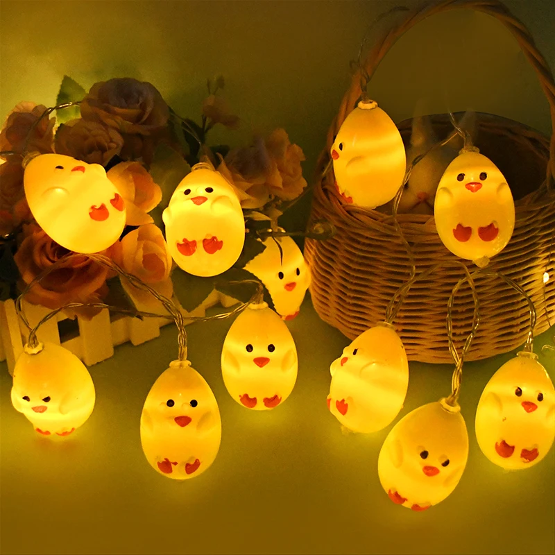 

1.5M 10LED Happy Easter Party Yellow Chicks String Light Garland Kids Bedroom Fairy Lamp Easter Gift Home Decoration Night Light