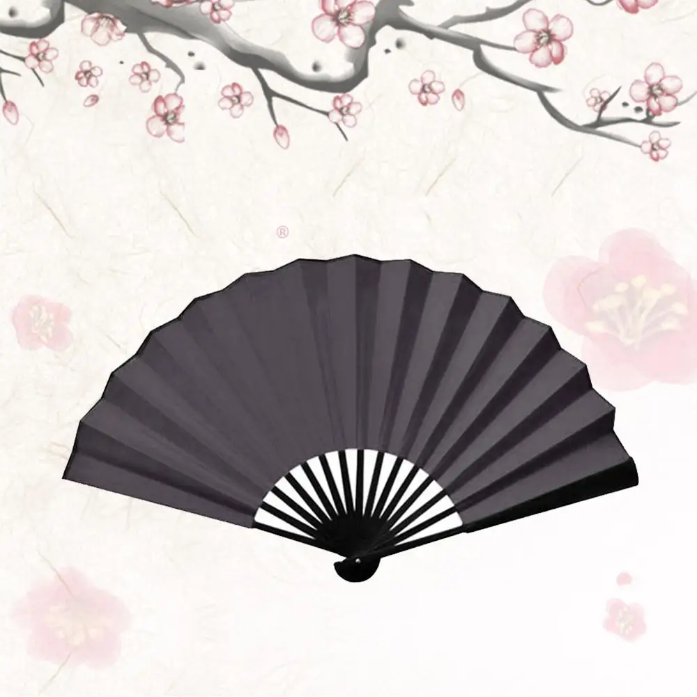 

8inch/10inch White Blank Spun Folding Fan Chinese Art Paper Red Black Fan DIY Painting Drawing Fans Early Education Drawing Fans