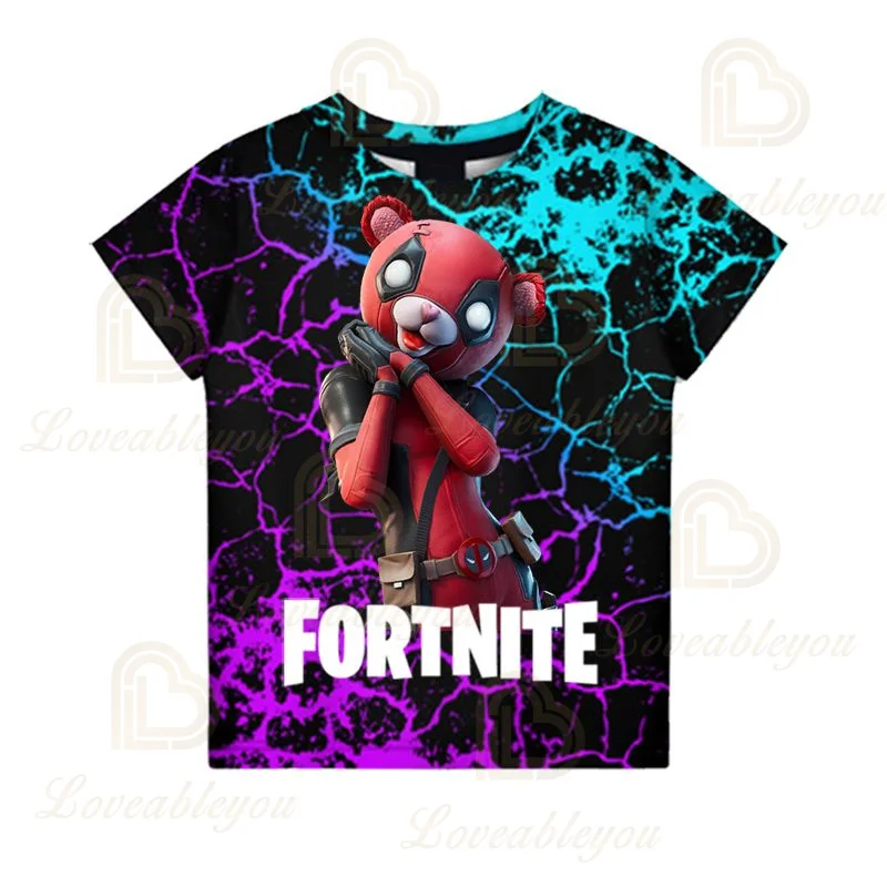 Летняя футболка с 3D-принтом игры Fortnite для мужчин и женщин Детская изображением
