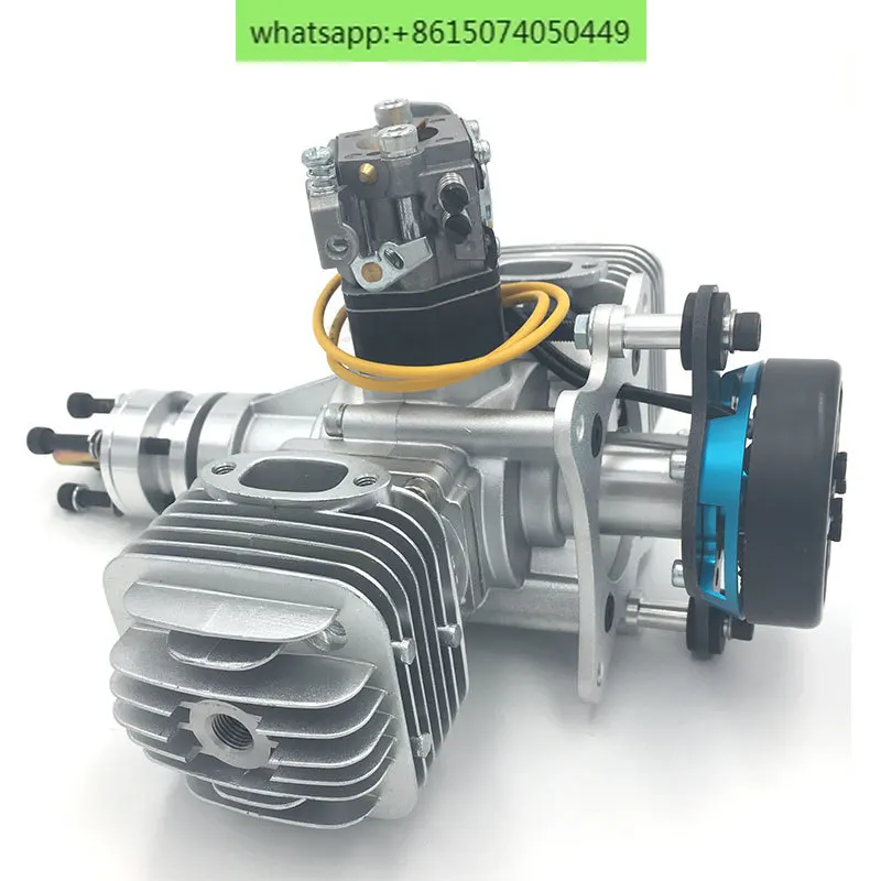 Авиационная модель бензинового двигателя DLE60 с двухцилиндровой двухтактной