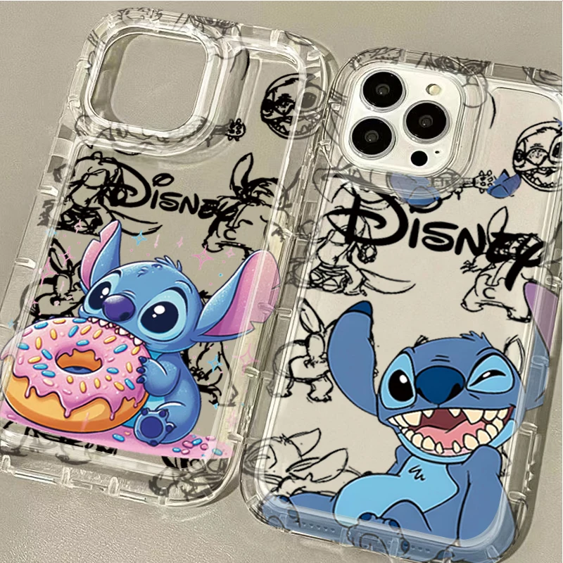 Cutes Disneys Stitchs Clear Case for Samsung Galaxy S10 S20 S21 S22 S23 S24 S25 FE Ultra Plus 5G Airbag Shockproof Cover