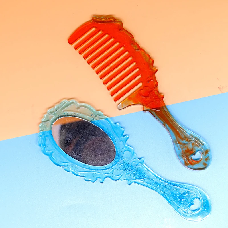 Силиконовая форма для расчески и зеркала литья смолы украшений из рукоделие