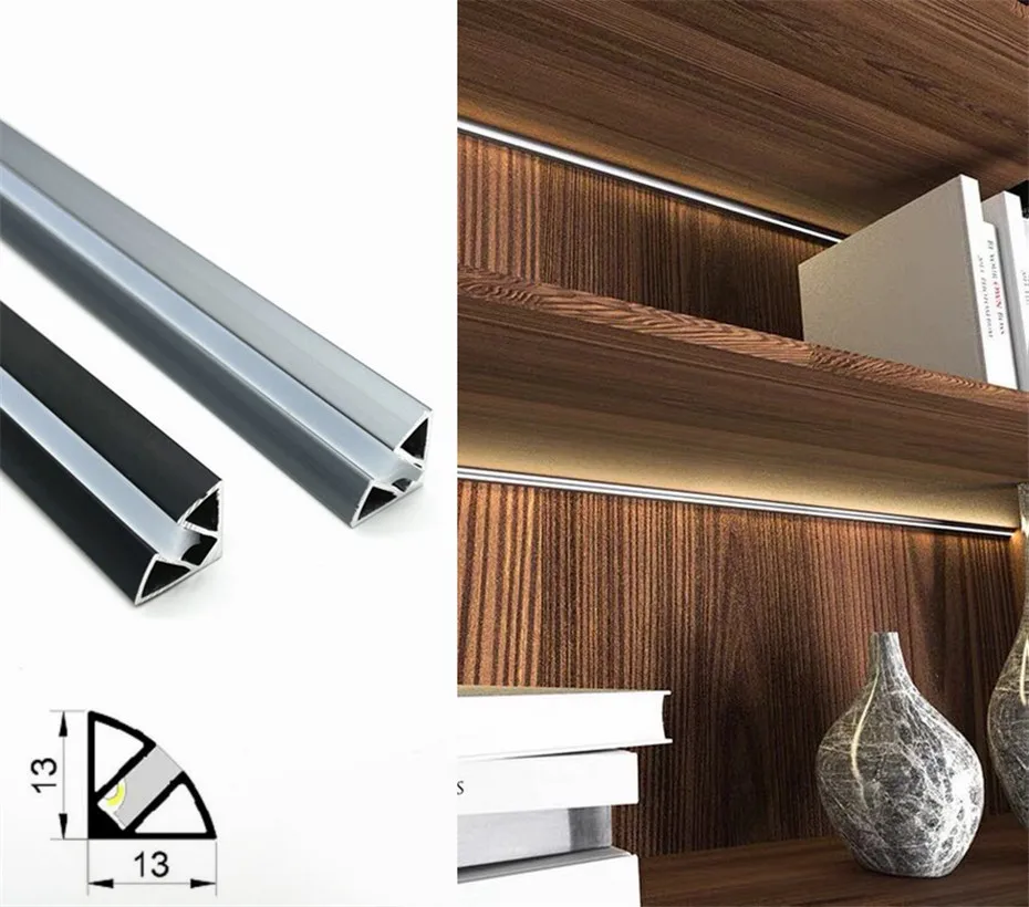 

V-Type Silicone Profile Cabinet Shelf With Backlight LED Hidden Lighting Perfil Angulo Para Perfiles Silicona Corner Bar Lights