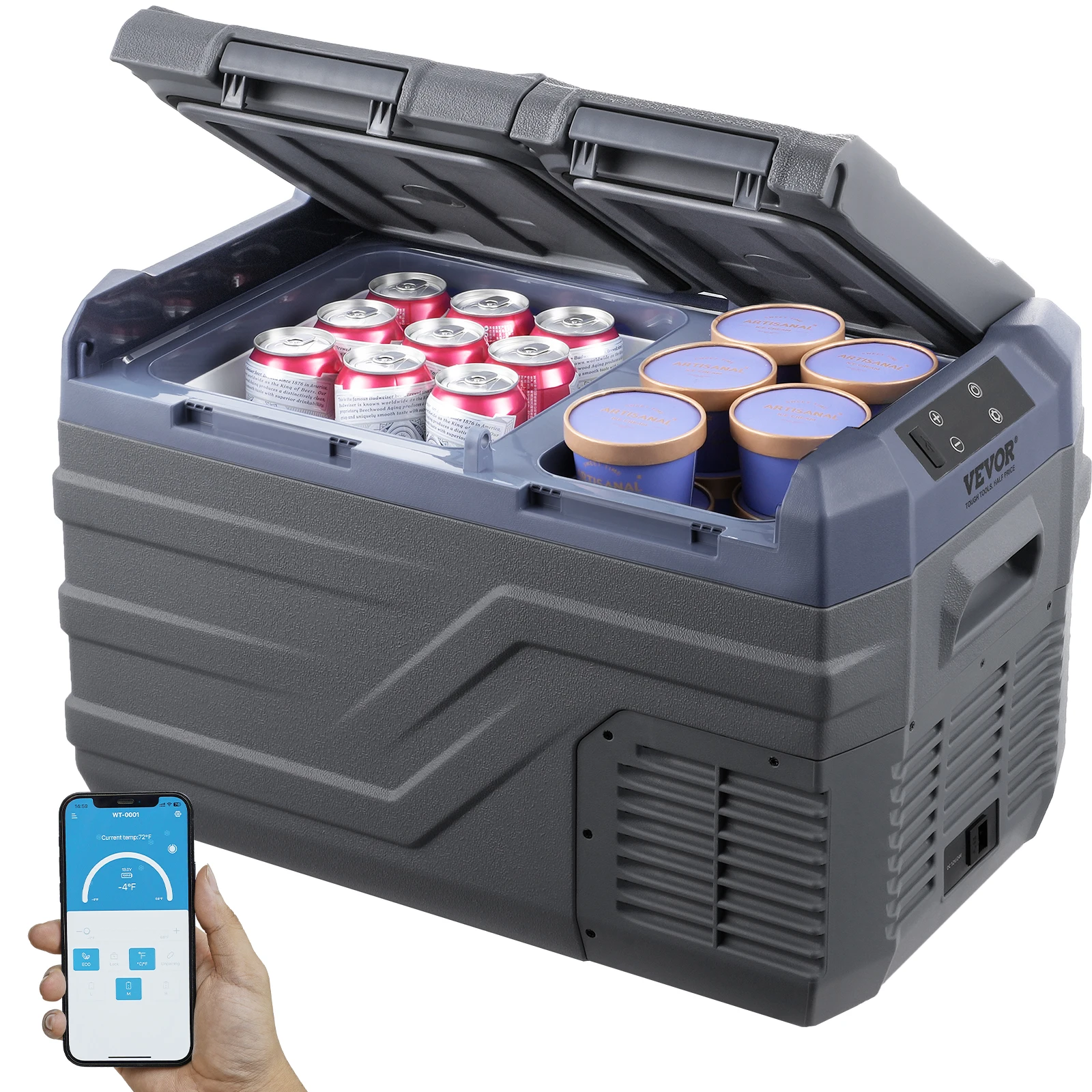 Refrigerador de coche Succebuy, doble zona, 12/24 V, compresor, congelador portátil