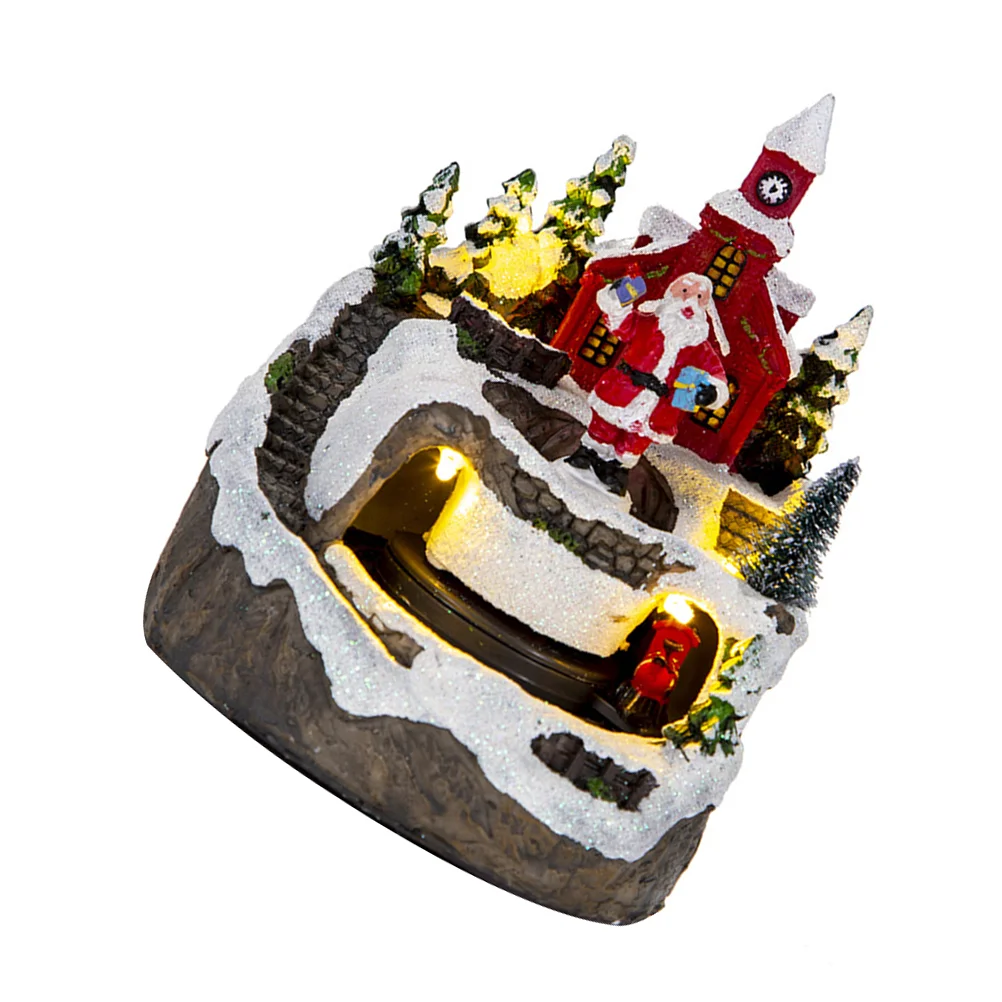 

Christmas Lighted House With Music And Train Christmas Village House Tabletop Decoration Christmas Decorations