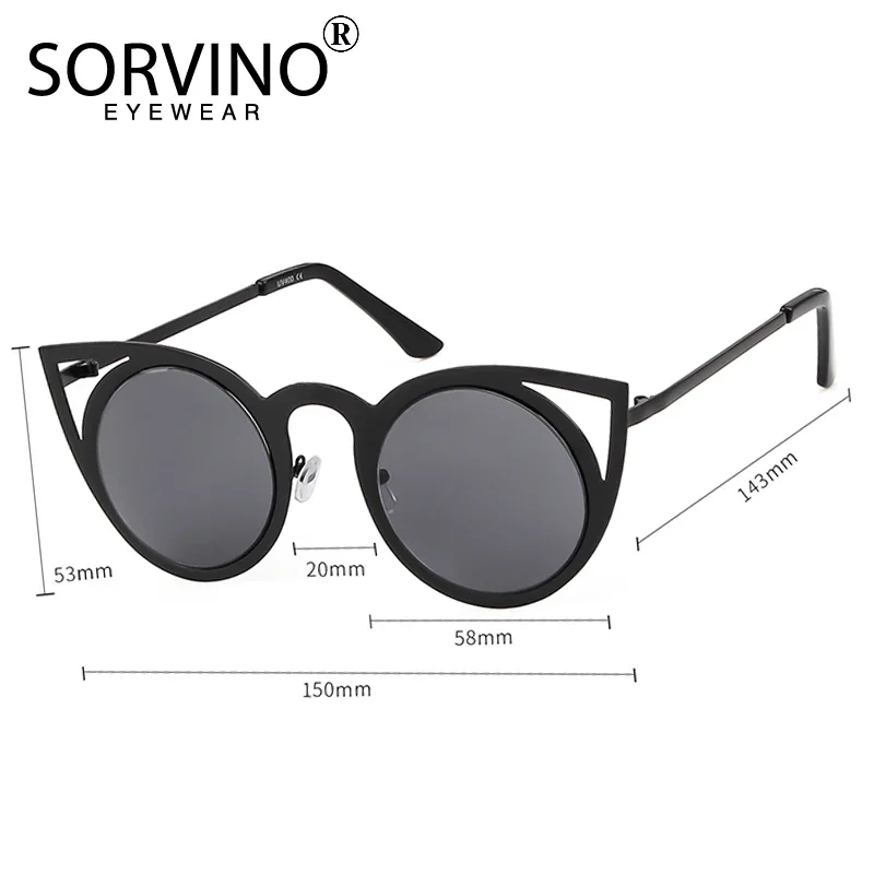 2024 Круглые Солнцезащитные очки кошачий глаз SORVINO женские брендовые дизайнерские