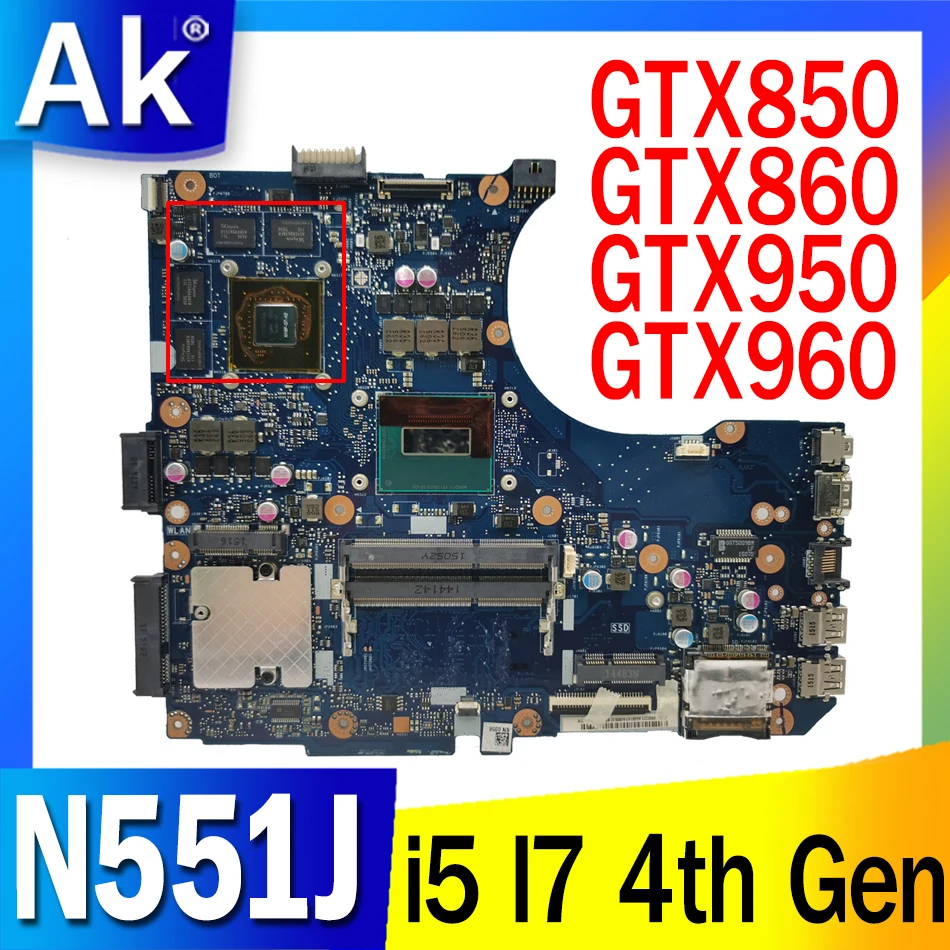 N551J   I5 I7 4-  GTX850 GTX860 GTX950 GTX960  ASUS N551JM N551JW N551JX N551JK    