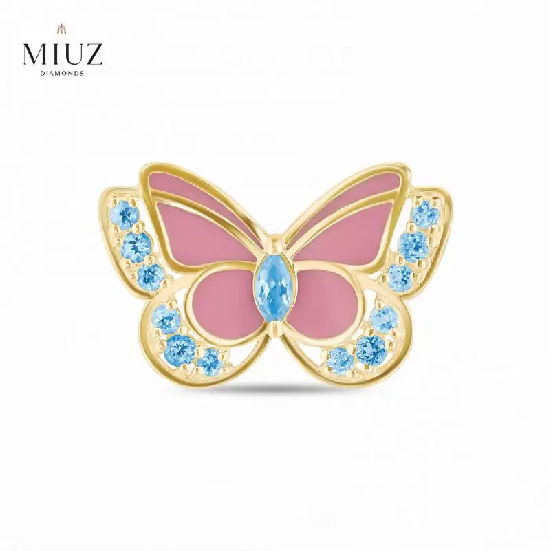 Золотая подвеска c топазом 585 пробы MIUZ Diamonds (Московский ювелирный завод) - купить