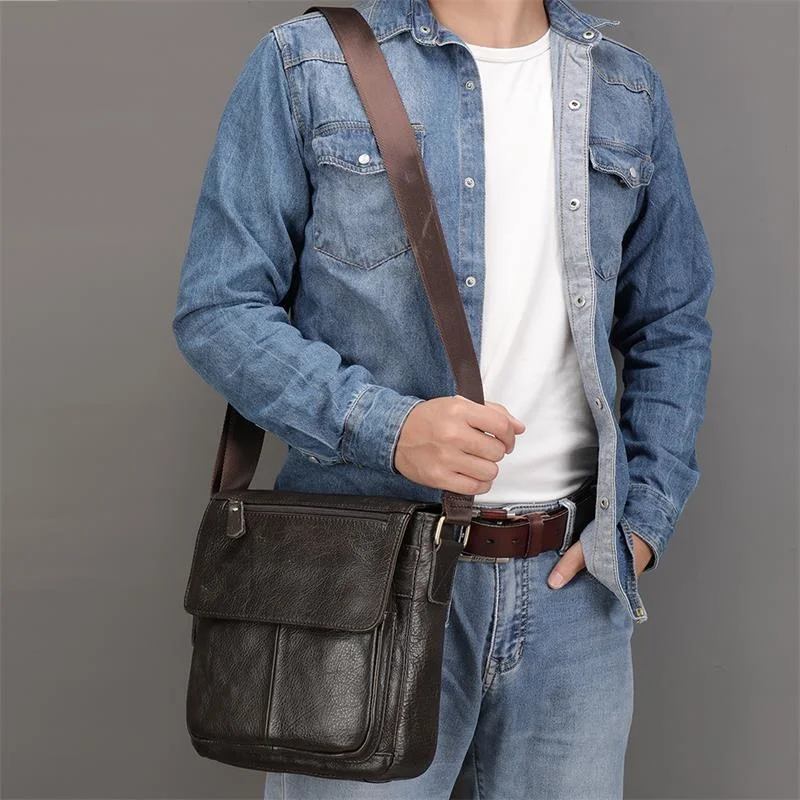 

Genuine Leather Men Shoulder Bag High Quality Male Cowhide Crossbody s Messenger for