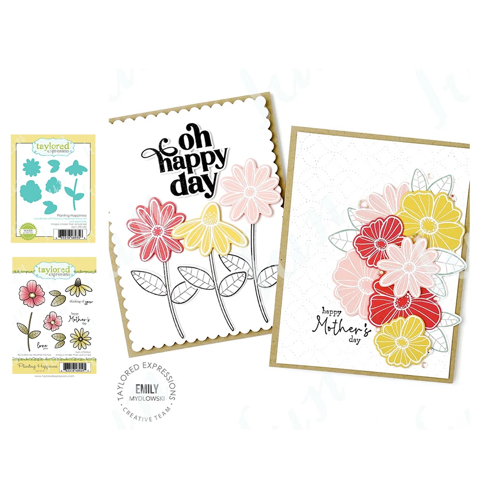 

Spring Planting Happiness Metal Cutting Dies Paper Craft Silicone Stamps DIY Handmade Greeting Cards Gift Photo Album Decor Mold