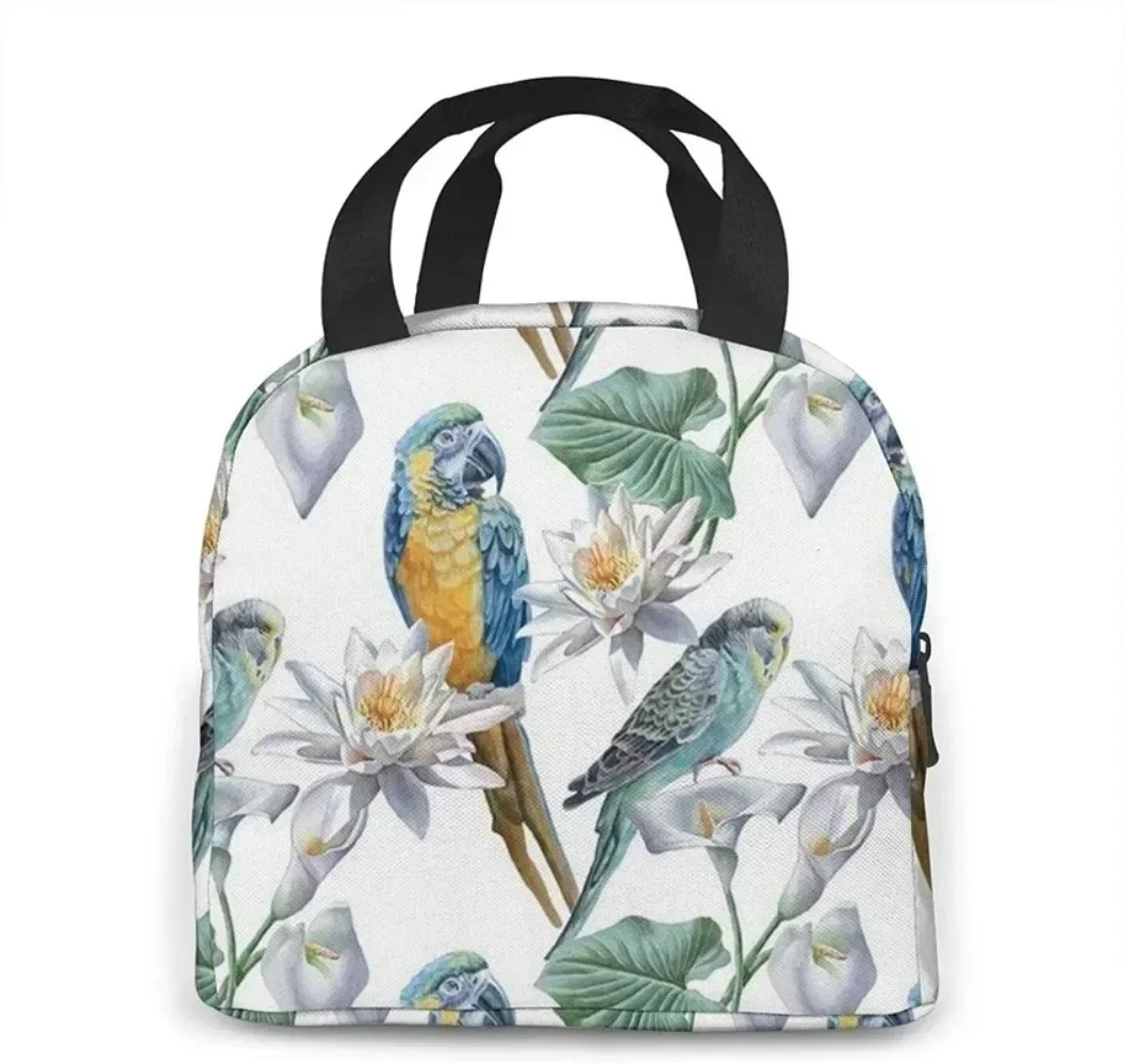 Большая портативная сумка для обеда из ткани Оксфорд с мультяшным принтом совы и