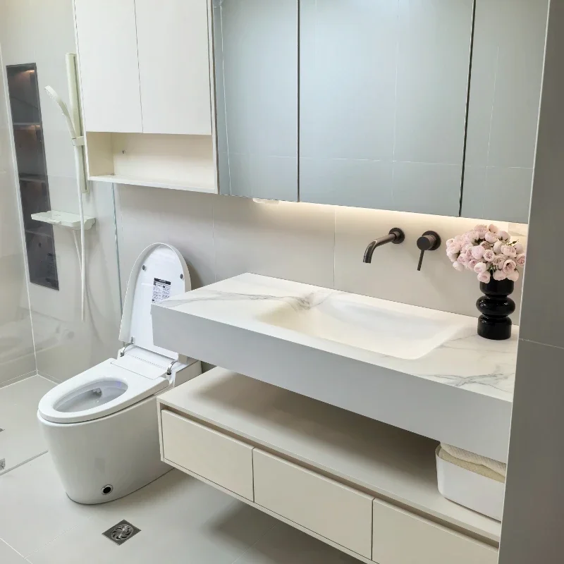 Роскошный шкаф для ванной комнаты умывальник настенная аптека открытые шкафы