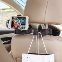 1pc car headrest hook with phone holder seat back hanger for bag handbag purse grocery cloth foldable clips organizer