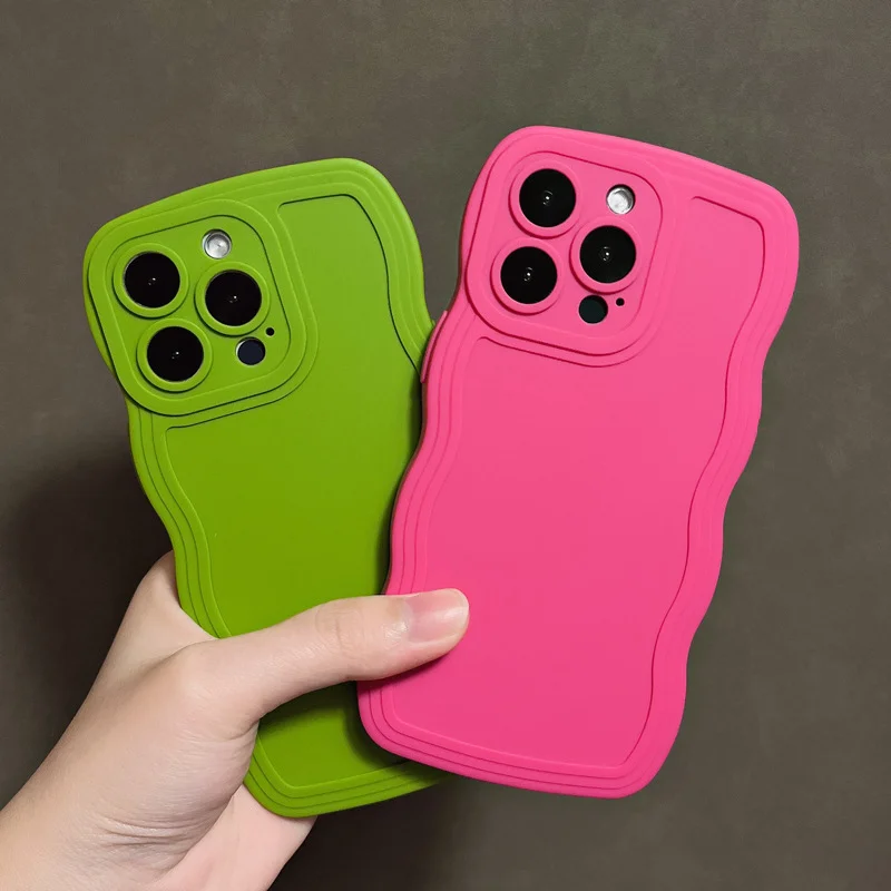 

ECHOME iPhone 14 Pro Case 13 Pro Max Cute Candy Curly Wavy Luxury Phone Case Soft Silicone Bumper Protective Fashion Phone Cover