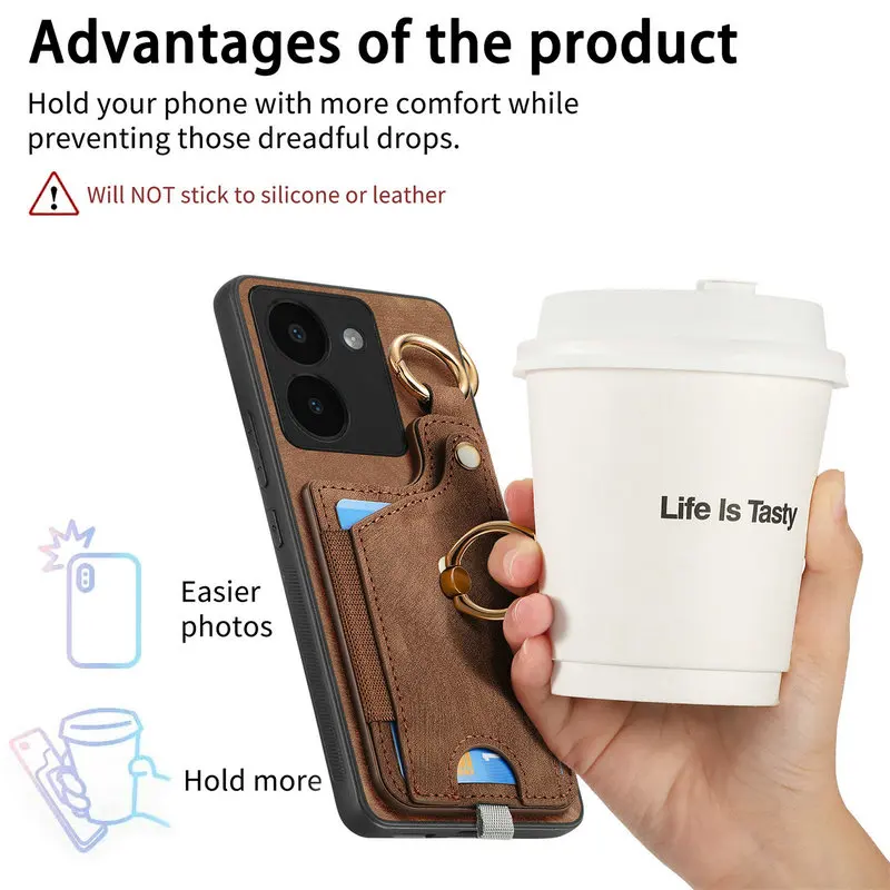 Для Xiaomi Poco F6 Pro X6 M6 X5 F5 M5s C65 Кожаный чехол с магнитной задней панелью и картой Funda Mi X3