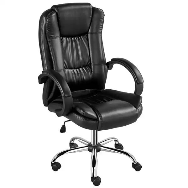 

High Back Ergonomic Faux Leather Swivel Office Chair, Black