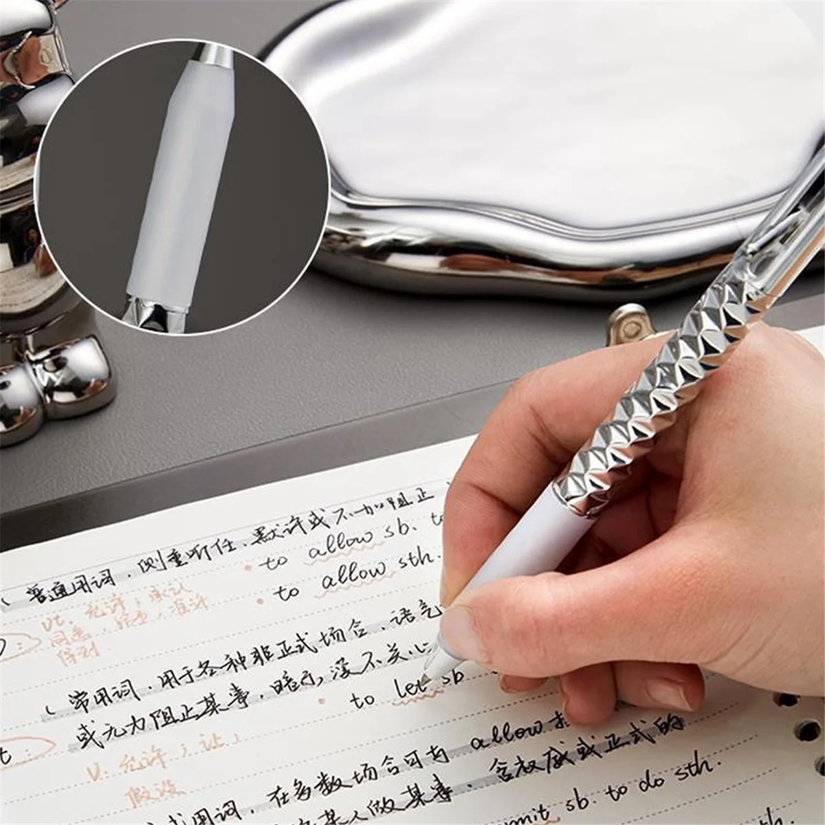 Геометрическая металлическая мятая ручка для снятия стресса выдвижная гелевая 0