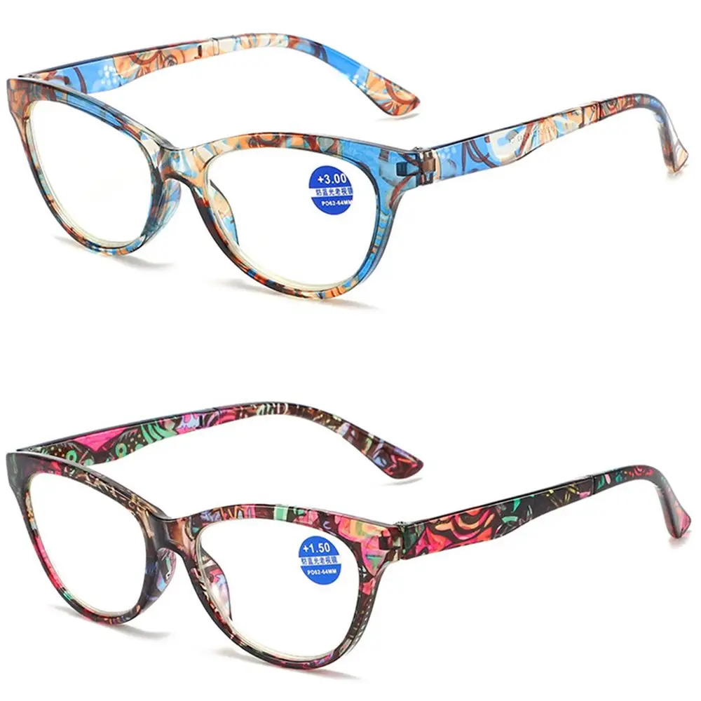 

Comfortable Flower Vintage Portable Anti-Blue Light Reading Glasses Eyeglasses Ultra Light Frame