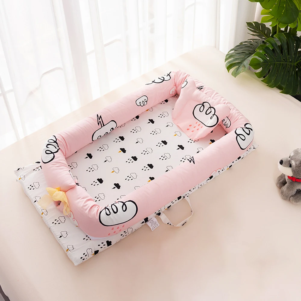 

New Portable Baby Cribs Bed Pillow Cushion Newborn Travel Bed for Outdoor Bed Infant Crib Nest