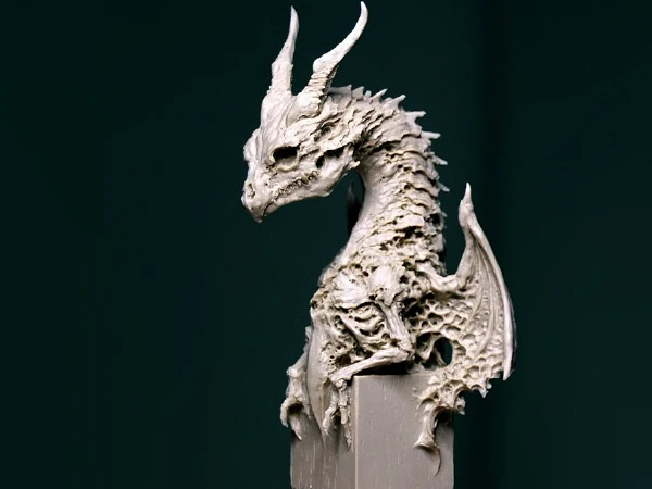 

Special Offer Die-cast Resin 12mm High Wooden Dagu Dragon Handmade Model Free Shipping