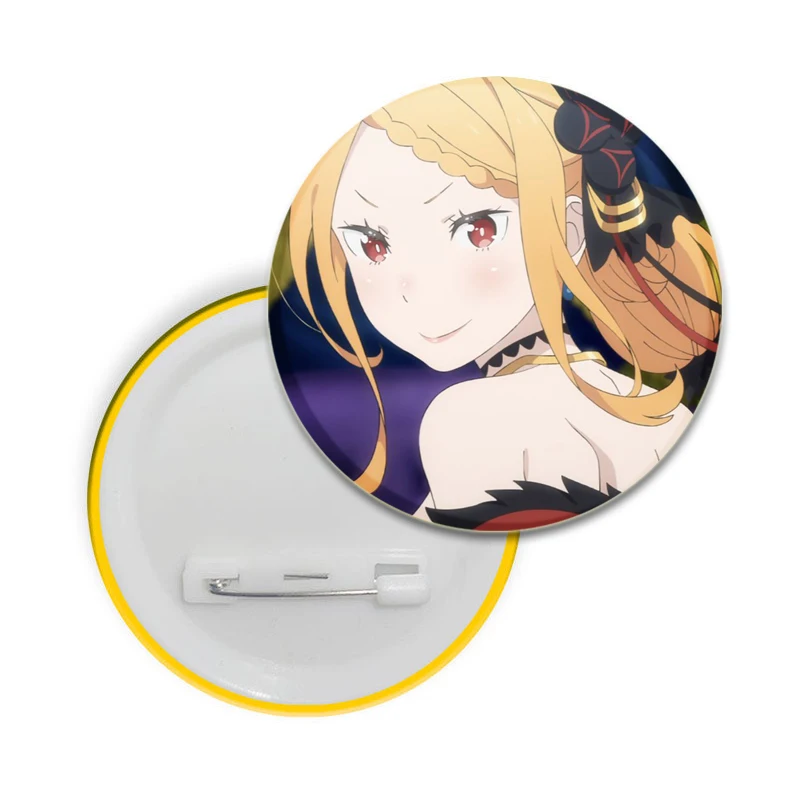 Anime ReZero Kara Hajimeru Isekai Seikatsu 3rd Season Brooches Cartoon Characters Badges Snap Button Pin for Backpack Decoration