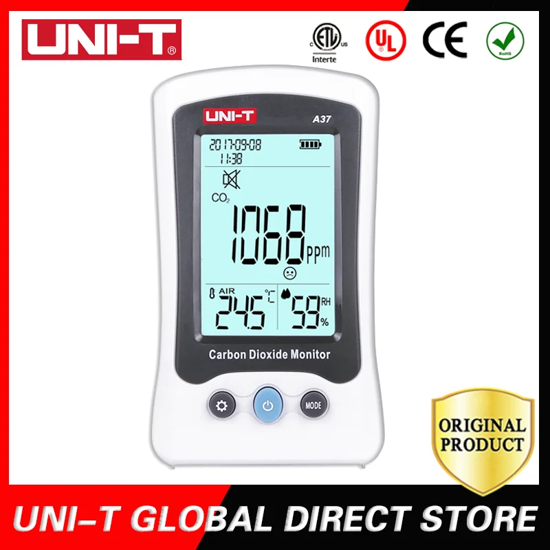 

UNI-T Digital Carbon Dioxide Detector Laser Air Quality Monitor A37 Monitoring Tester CO2 Meter Detection CO2 Detection