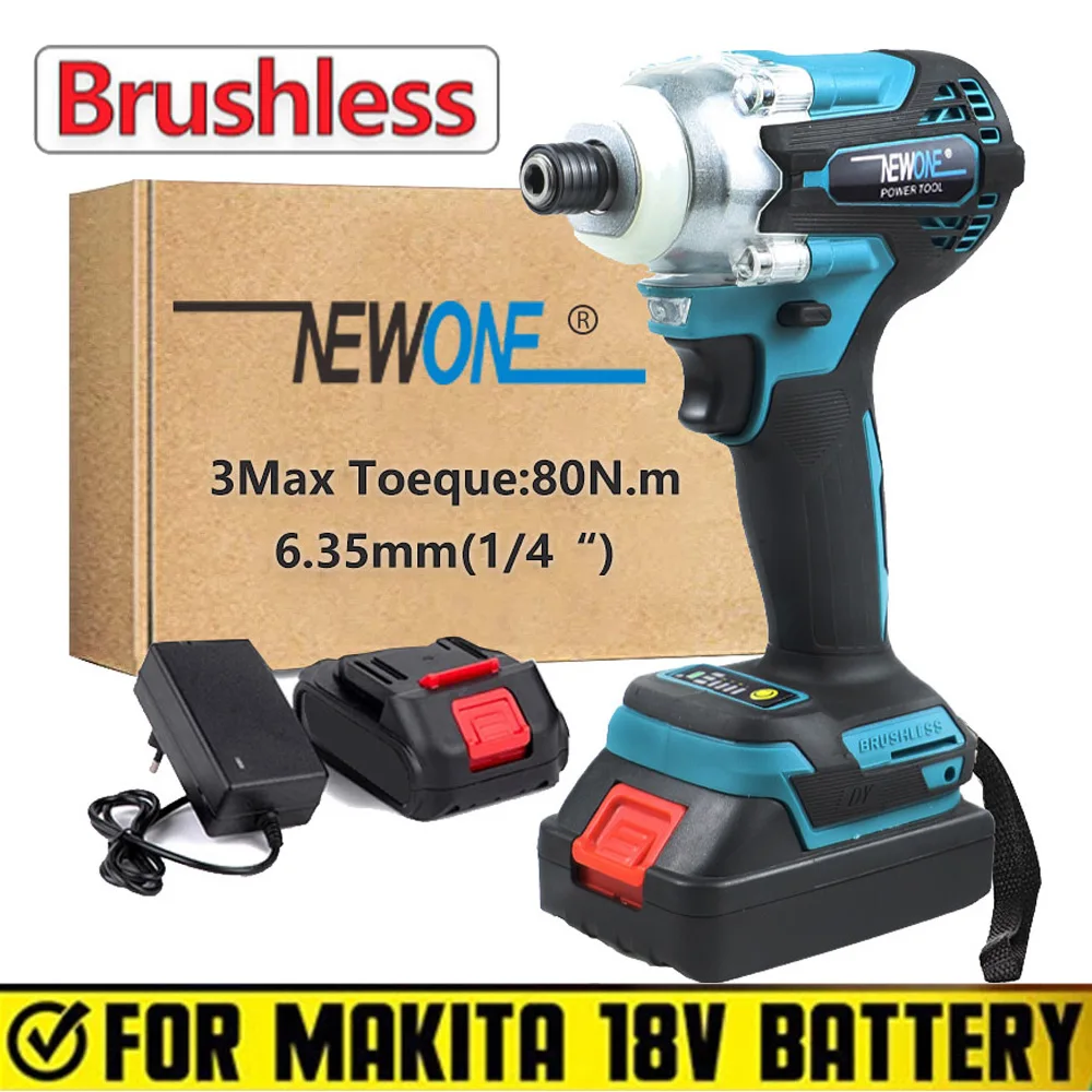Cordless Electric Impact Brushless Wrench Screwdriver Power Tool 1/4