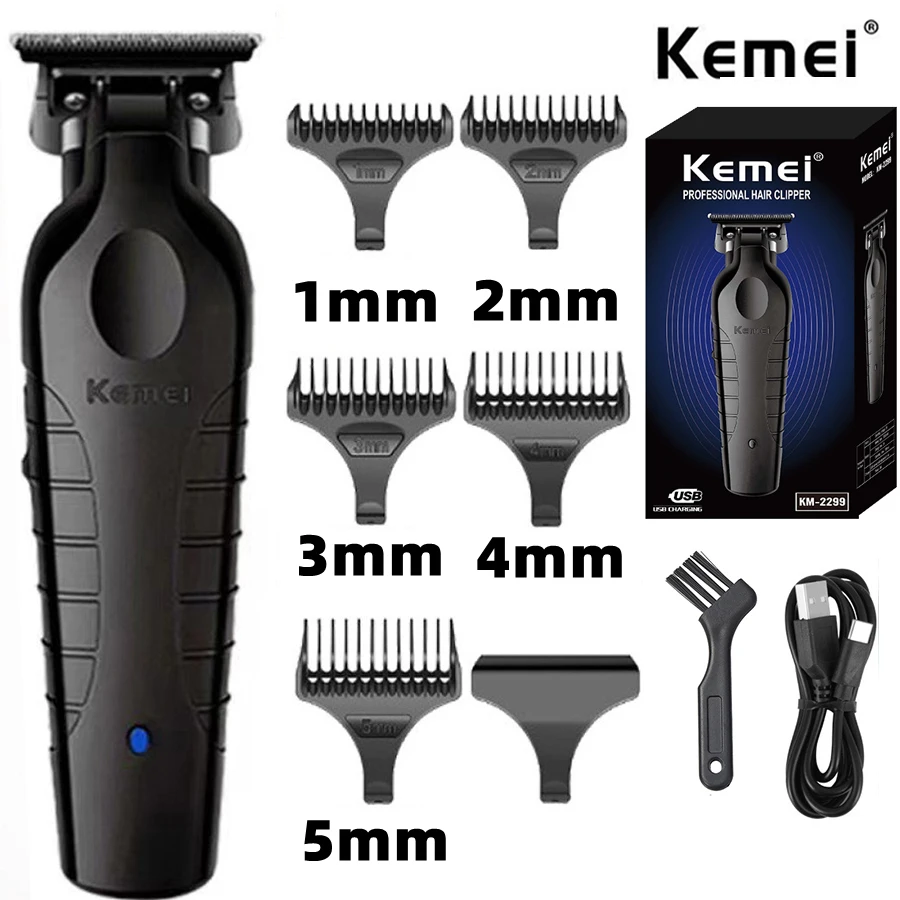 

Kemei KM-2299 Men's Hair Clipper Professional Electric Hair Clipper USB Rechargeable Barber Trimmer Men's Electric Hair Clipper