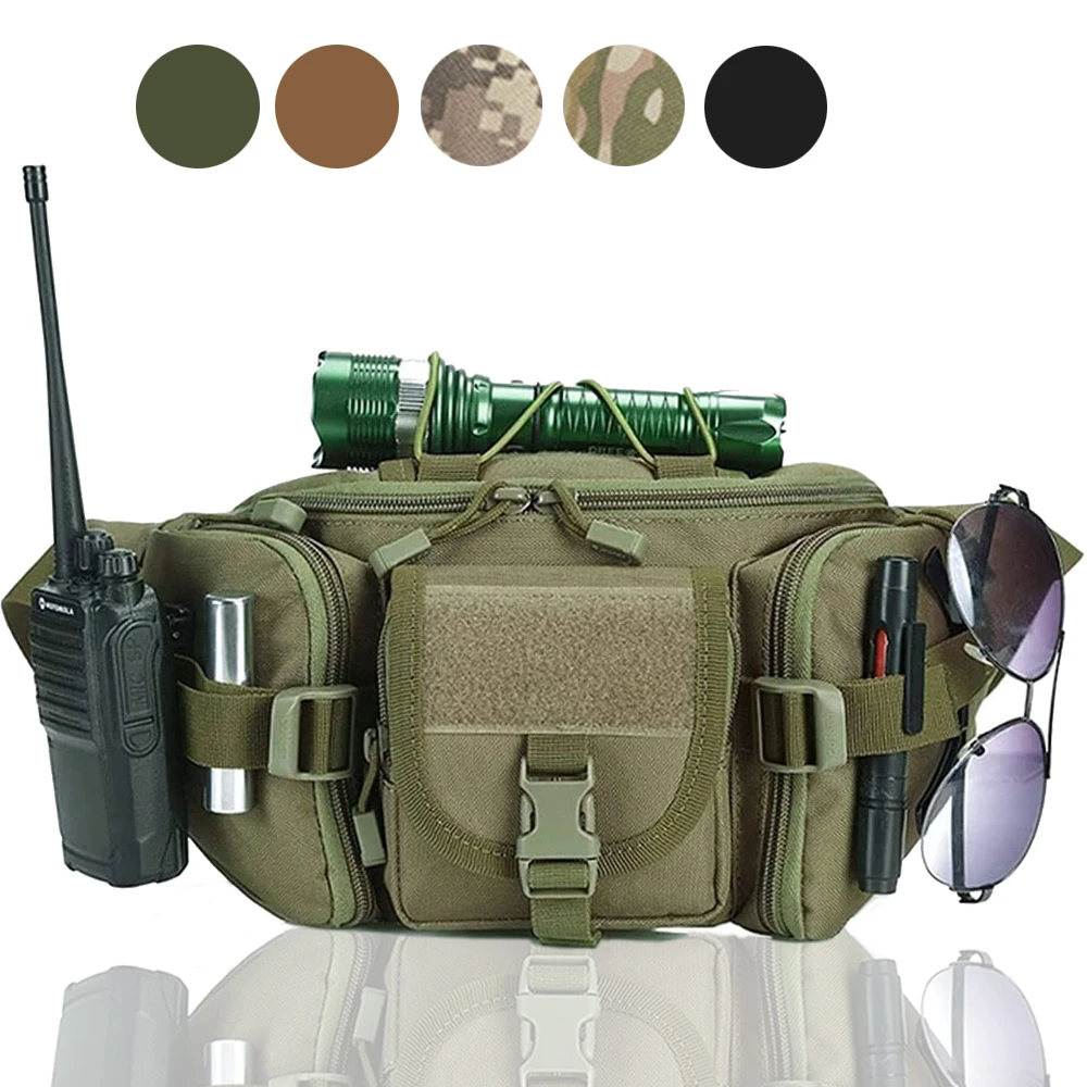 

Tactical Fanny Pack Military Army Waist Bag Camping Hunting Shoulder Bag Multi-Function Sport Pockets Men's Waterproof Backpack