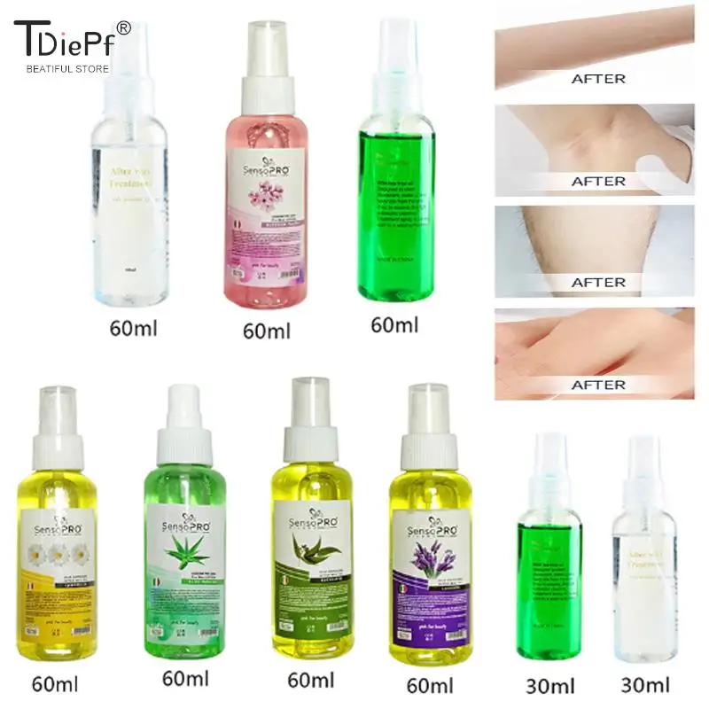 

30/60ml Natural Pre After Wax Treatment Health Body Hair Removal Spray Serum Smooth Liquid Hair Removal Waxing Sprayer For Women