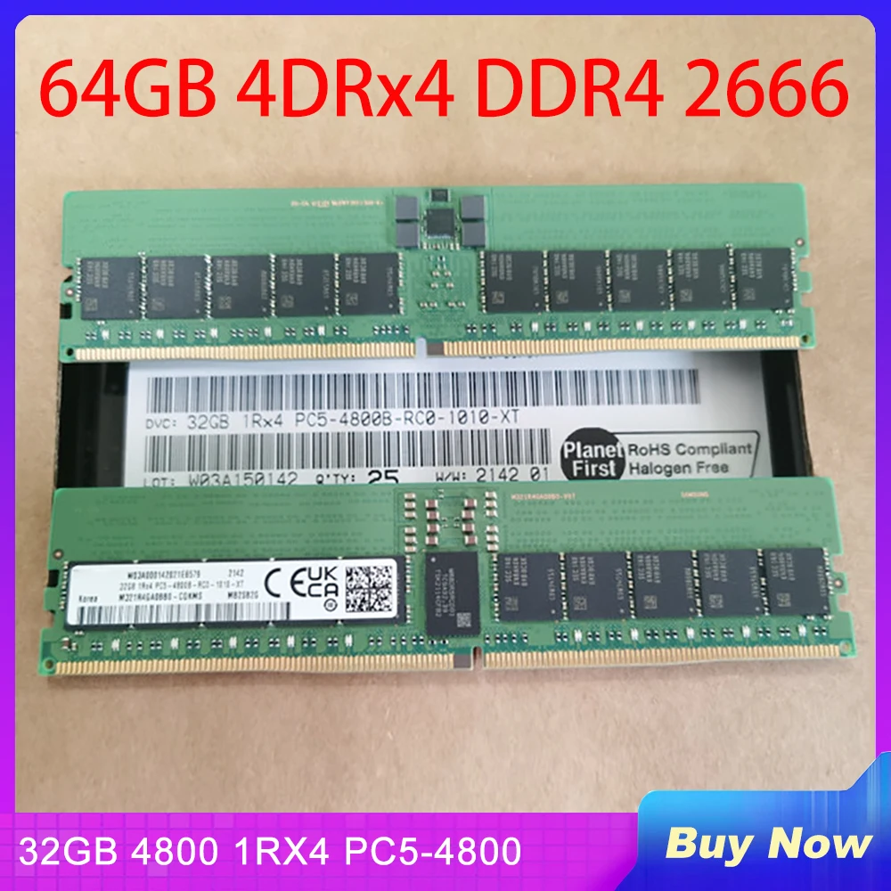 

New 1 PCS For Samsung Server Memory DDR5 32G 32GB 4800 1RX4 PC5-4800 ECC REG RDIMM